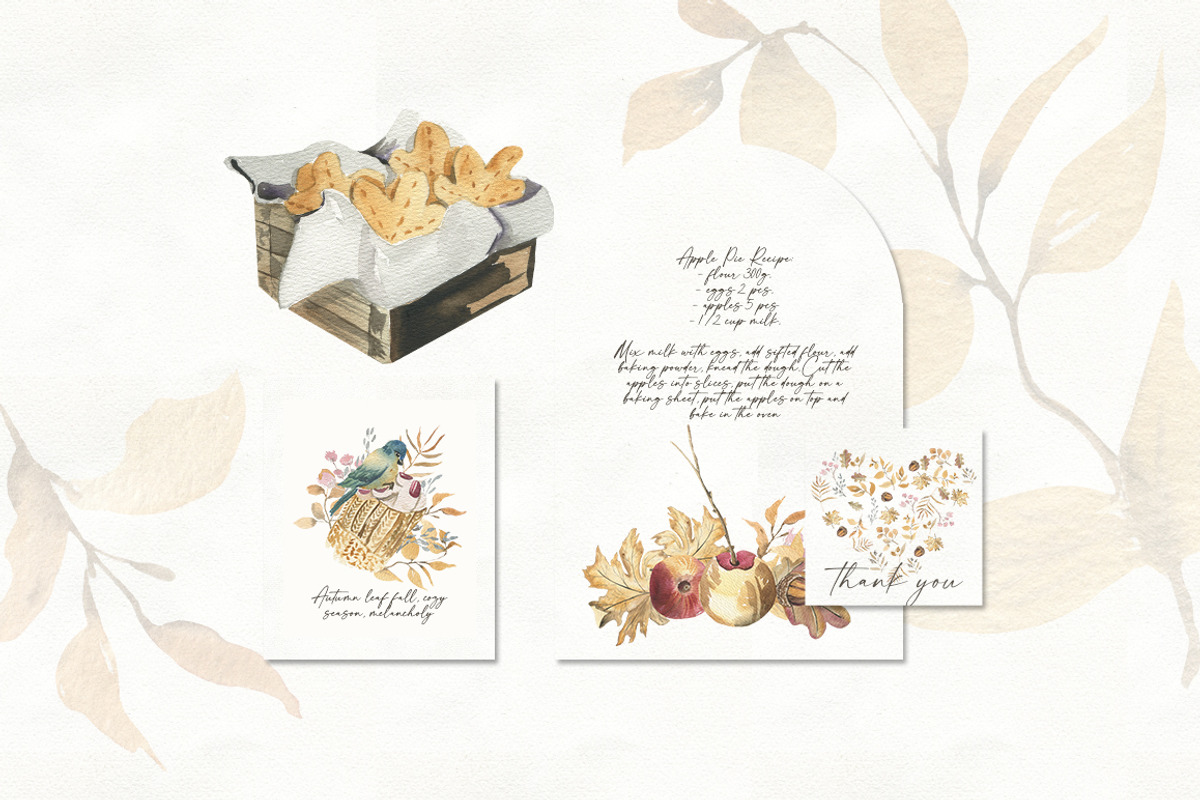 Autumn Watercolor. Cozy Season, an Illustration by Love Watercolor Store (Photo 2 of 7)