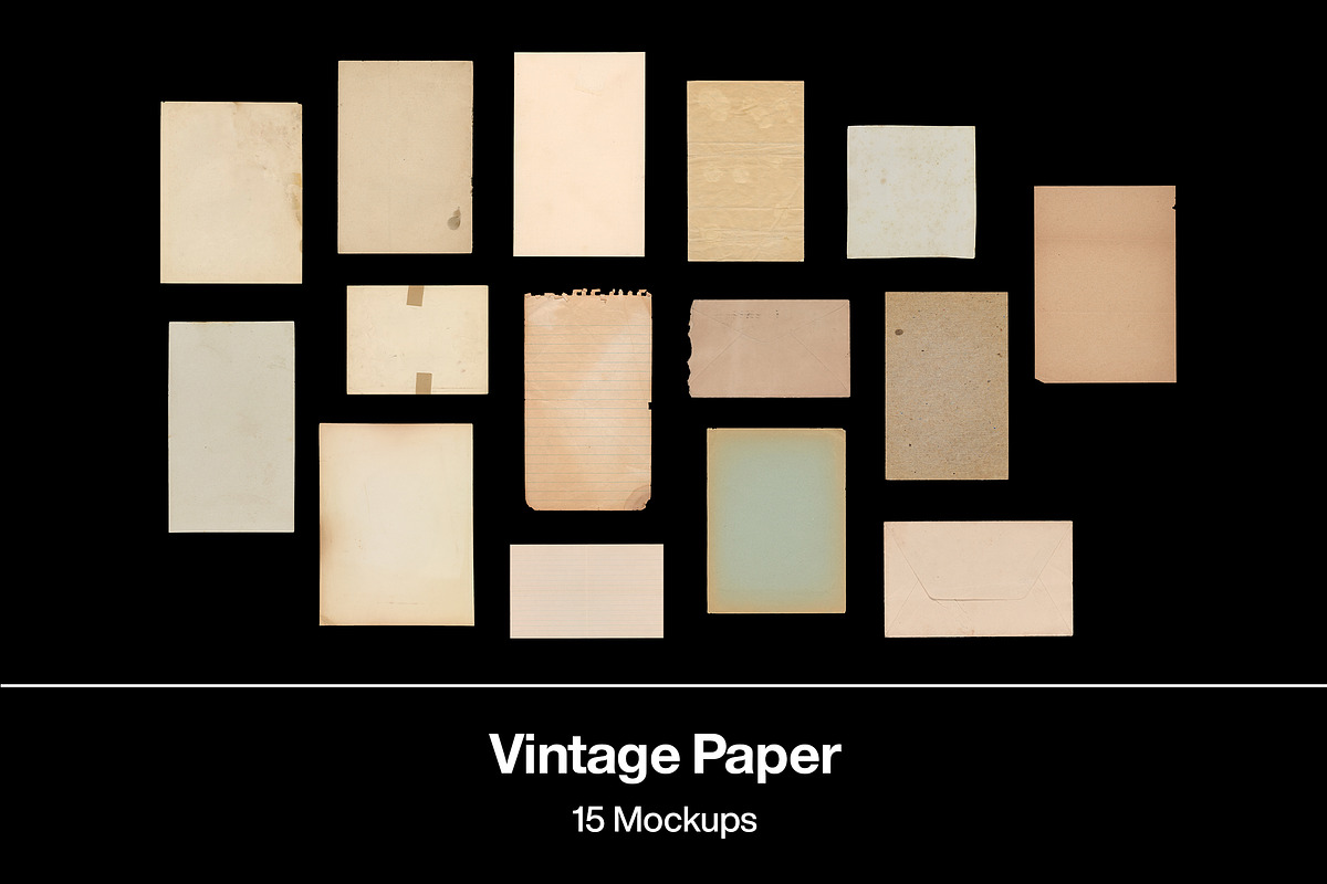 Vintage Paper | 15 Mockups, a Print Template by MarkSupply (Photo 1 of 3)