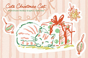 Christmas Cat Line Art Collection, an Object Graphic by Sawango Designs (Thumbnail 3 of 11)