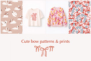 Cute bow seamless patterns, a Pattern Graphic by artnLera (Thumbnail 1 of 7)