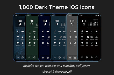 1,800 BESTSELLERS Dark Theme Icons