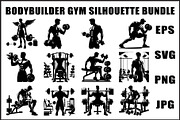 Bodybuilder Silhouette Bundle, an Object Graphic by Creativeshirt (Thumbnail 1 of 13)