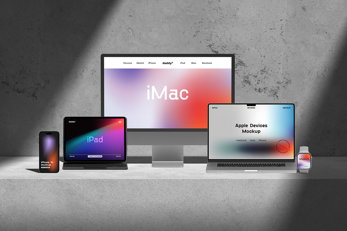 Apple Products Mockup Collection, a Device Mockup by Mockupdaddy (Photo 7 of 20)