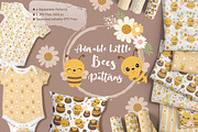 Adorable Little Bees Patterns, a Pattern Graphic by DrawStudio1988 (Thumbnail 1 of 11)