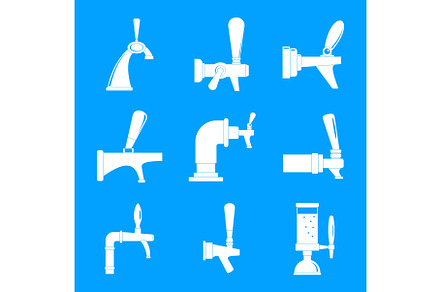Beer tap icons set, simple style, a Food Illustration by Ylivdesign
