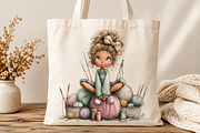 Whimsical Craft Girl Clipart Bundle, a Seasonal Illustration by CreationArt (Thumbnail 7 of 7)