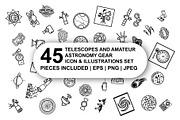 Telescopes & astronomy Icon Set, an Outline Icon by Nurlan's shop (Thumbnail 1 of 5)