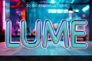 Iridescent Glass 3D Type Alphabet