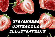 Strawberry Watercolor Illustrations, a Food Illustration by wedraw (Thumbnail 3 of 3)