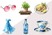 Watercolor Hello Santorini Clipart, an Illustration by Design Market (Thumbnail 2 of 3)