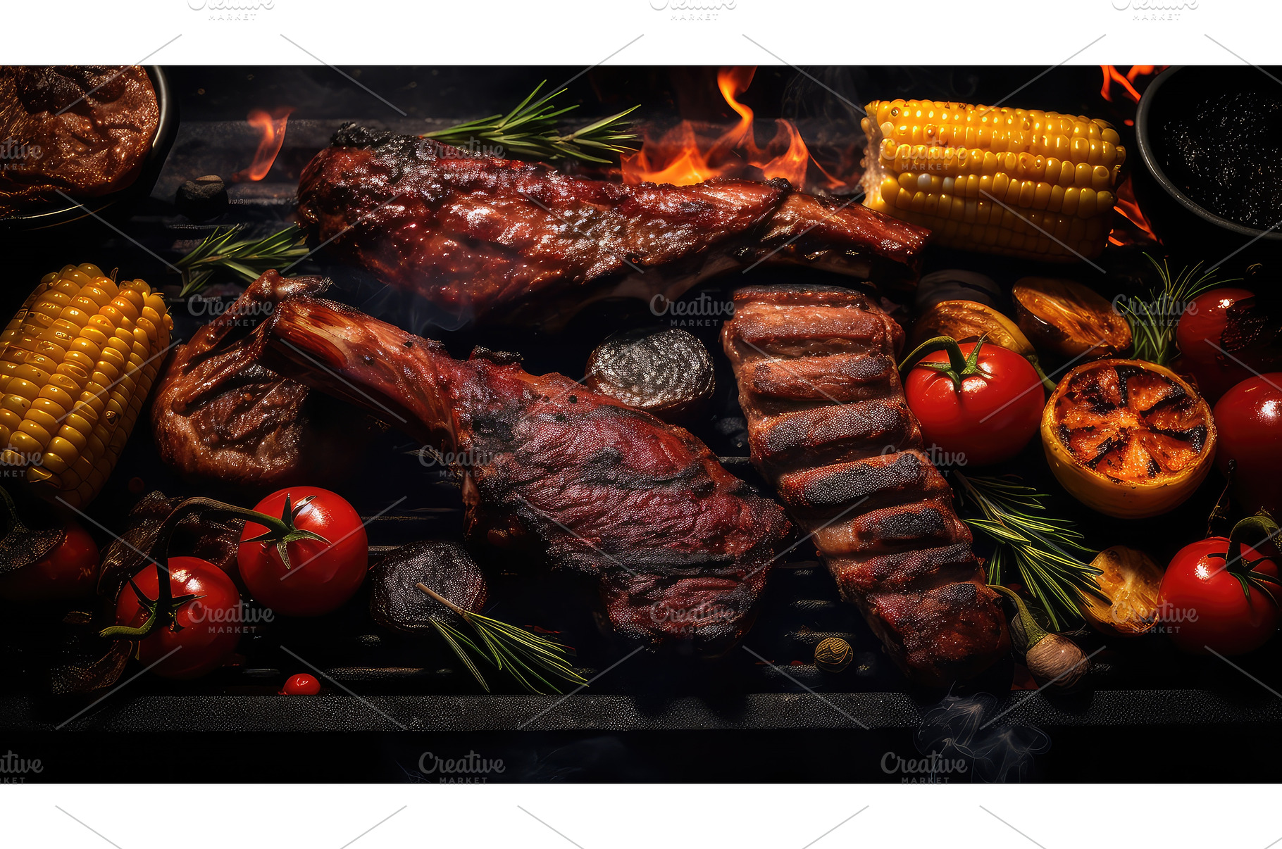 spicy dark bbq food ai generated, a Background Photo by pikepicture