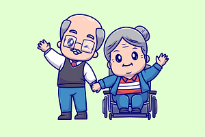 Cute Grandfather and Grandmother, a Person Illustration by Catalyst Labs