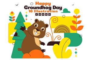 10 Happy Groundhog Day Illustration, an Animal Illustration by denayunebgt