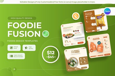 Foodie Fusion - Foods Canva Template
