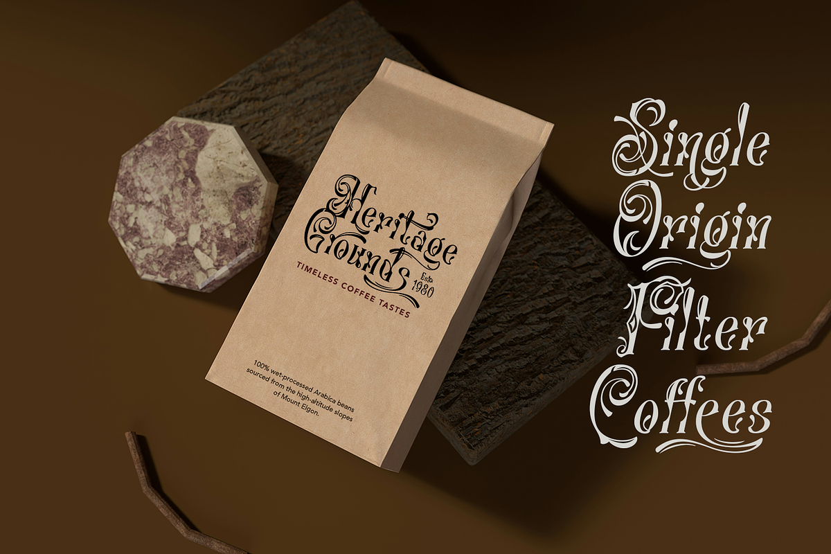Glorivane - Victorian Display Font, a Blackletter Font by madeDeduk (Photo 3 of 8)