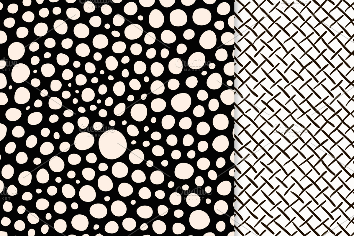 6 Black Sketched Seamless Patterns, a Pattern Graphic by Olya Creative (Photo 2 of 4)