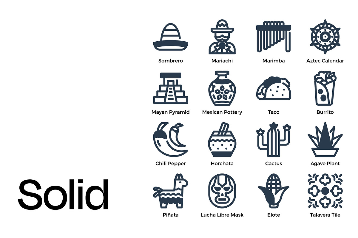 Mexico Icon Set, a Duotone Icon by Eklip Studio (Photo 2 of 4)