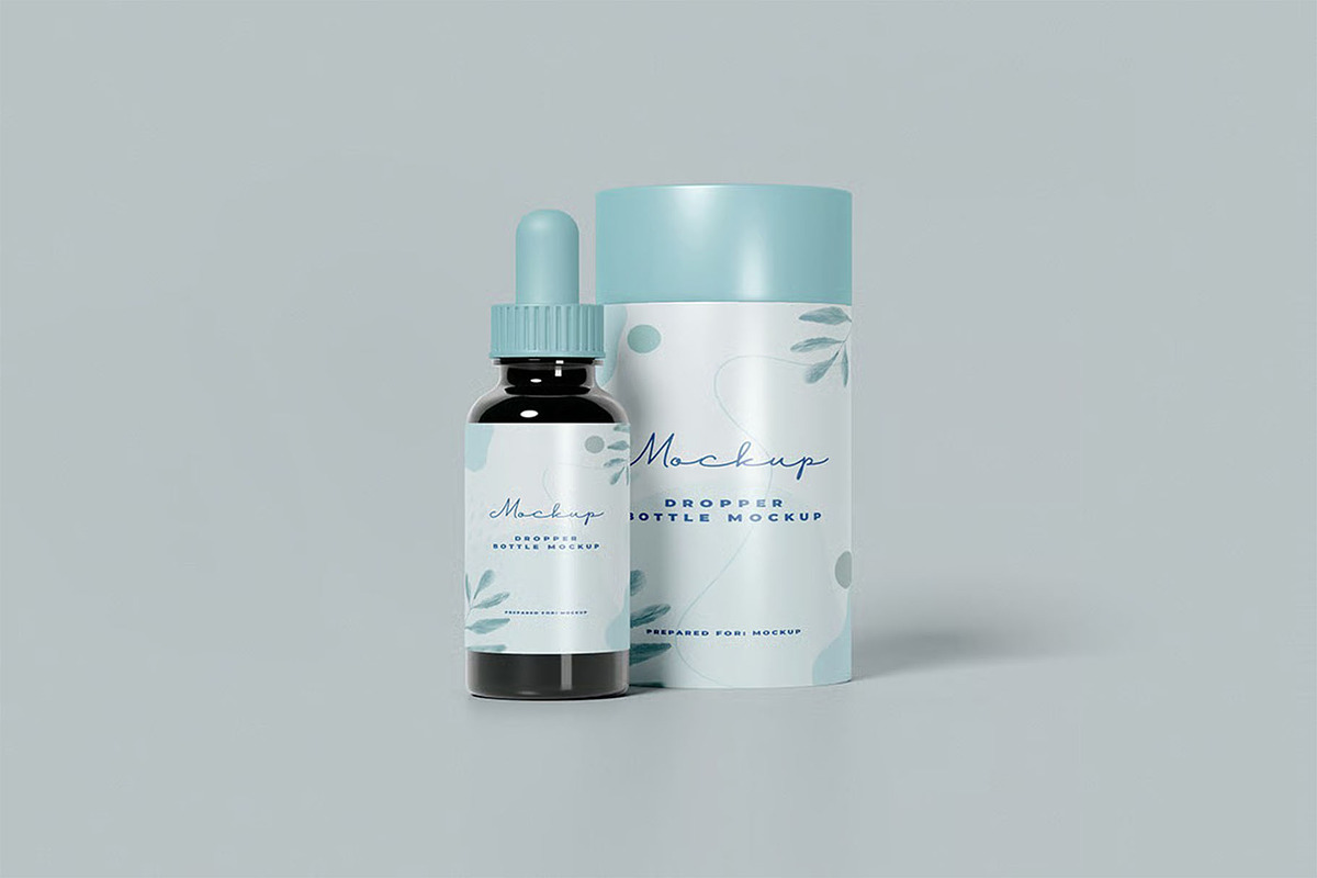 Droper Bottle Cylindrical Box Mockup, a Packaging Mockup by zpackcreative (Photo 3 of 5)