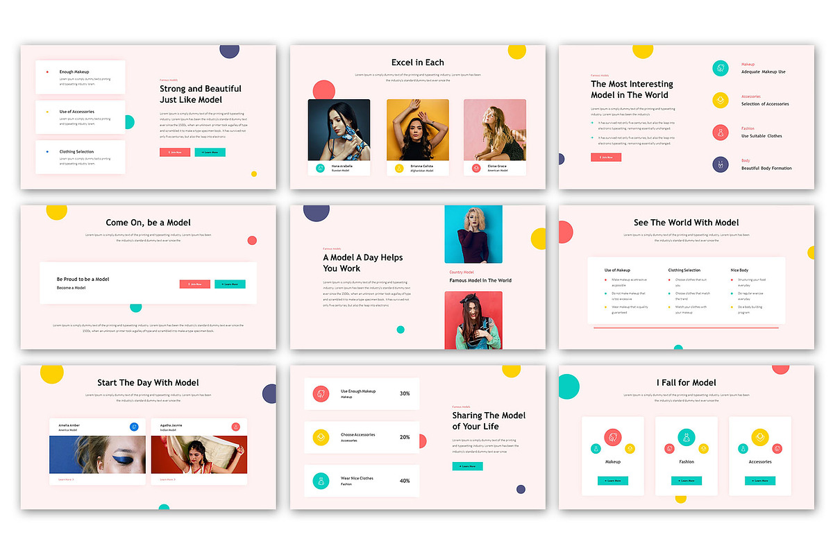 Famous Models Presentation Template, a Presentation Template by ...