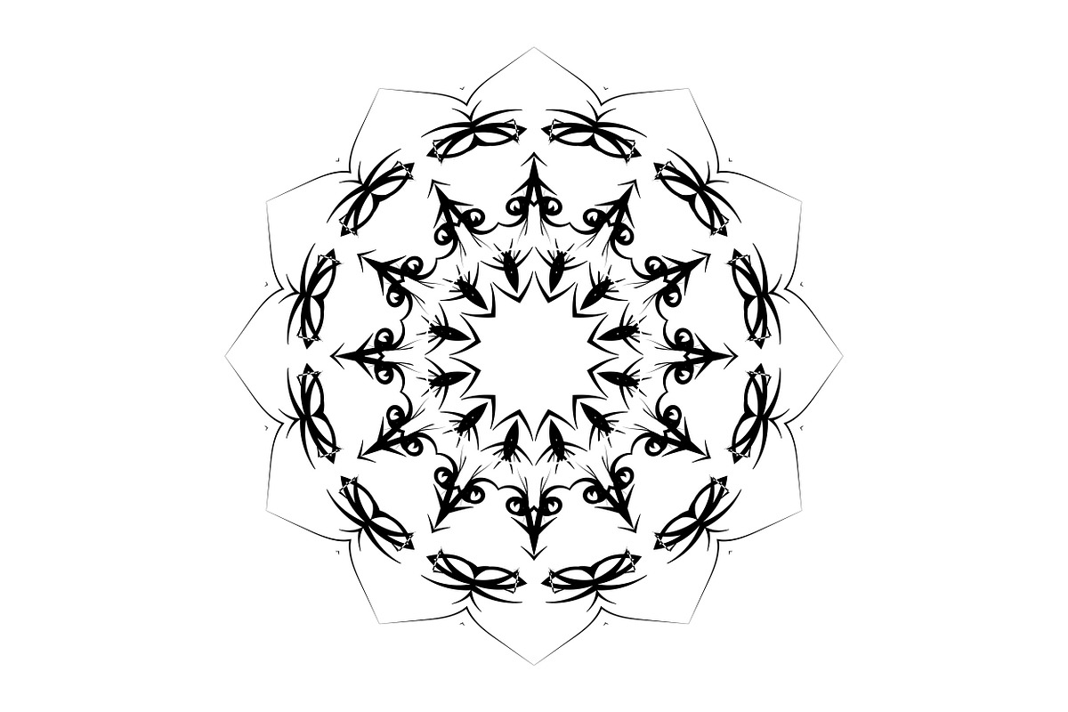 Ornamental Black White Mandala Pack, a Decorative Illustration by NJ Himel (Photo 40 of 103)