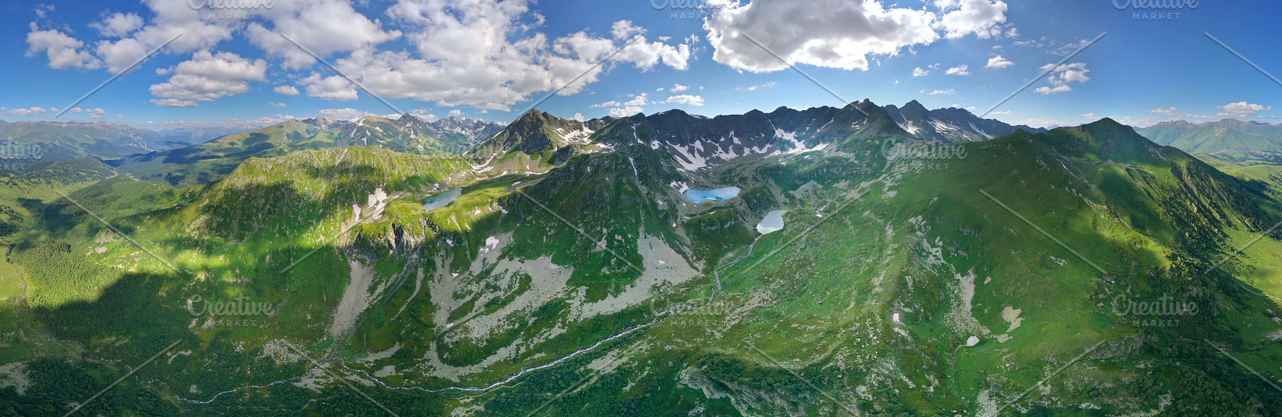 Caucasus mountains panorama, a Photo by djgis