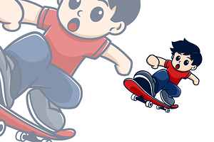 Boy Playing Skateboard 01