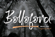 Bollofora - Brush Font, a Script Font by Akifatype. (Thumbnail 1 of 6)