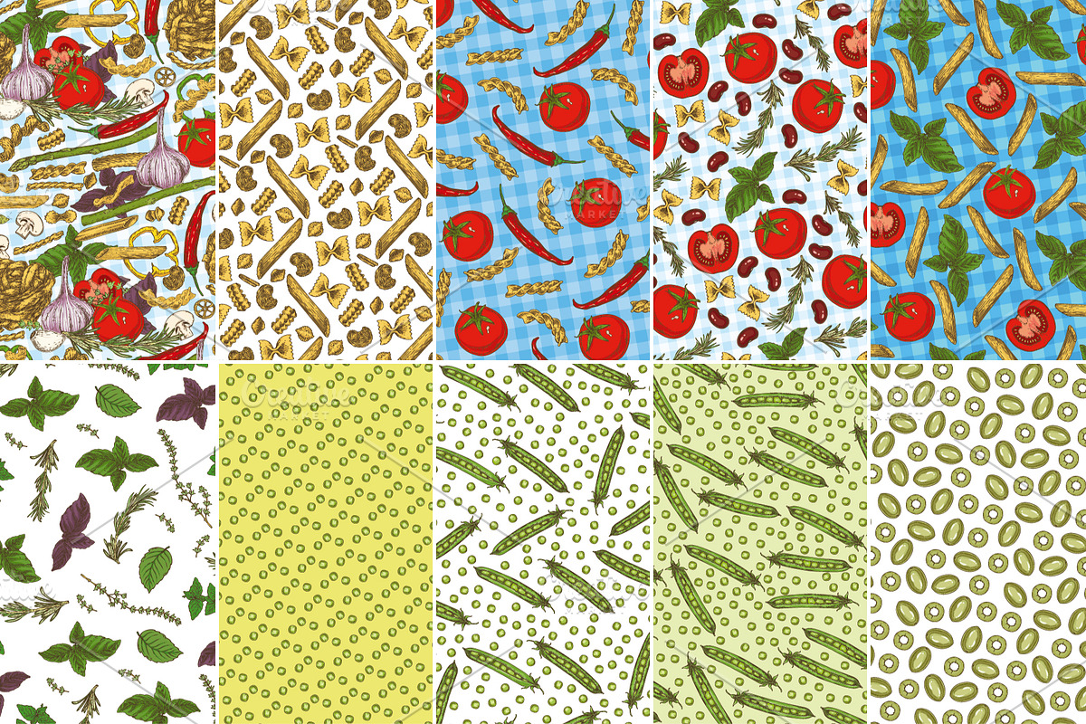 Food Seamless Patterns Collection, a Pattern Graphic by DeepFuze