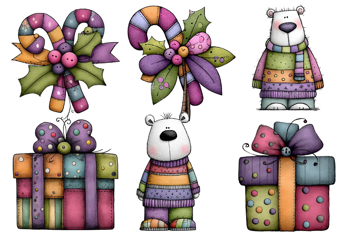 Whimsical Christmas Clipart, an Illustration by Designworld (Photo 4 of 4)