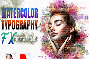 Watercolor Typography FX, an Action Add-On by Studio Retouch