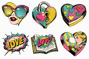 Pop Art Valentine Clipart, an Illustration by Libby Wishes (Thumbnail 5 of 9)