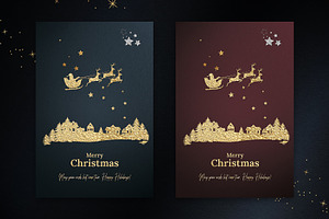 8 Gold Foil Christmas Cards