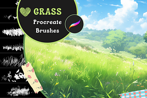 Grass Vegetation Nature Brushes, a Brush Add-On by nikiartcorner