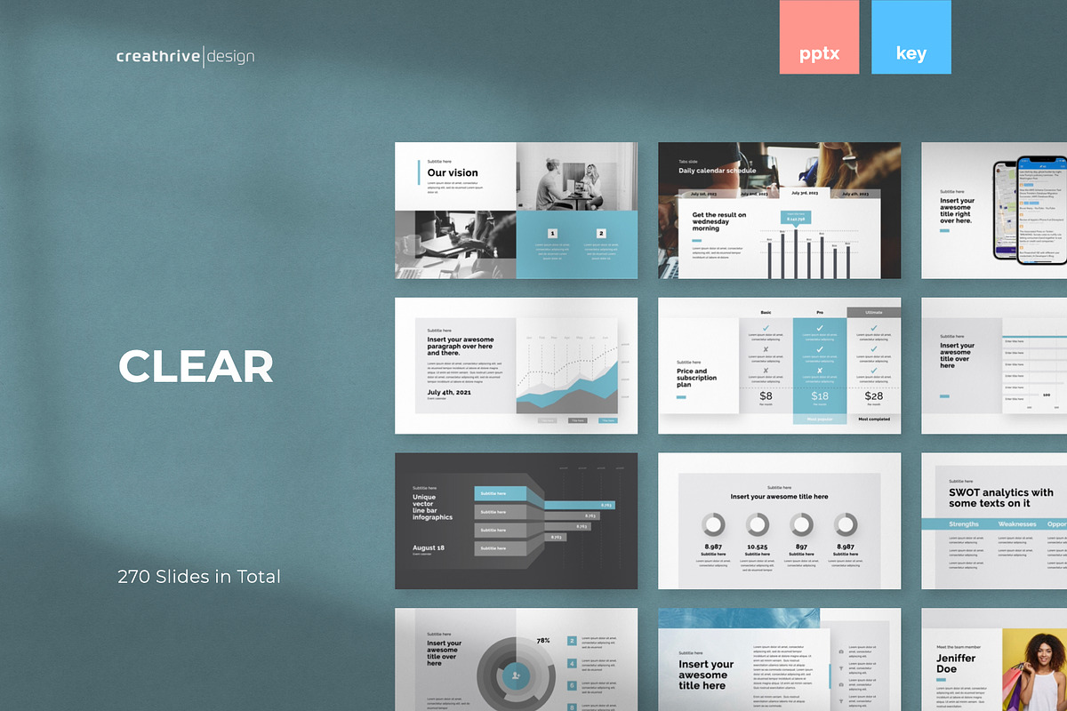 Clear PowerPoint Template, a Presentation Template by Creathrive Design (Photo 1 of 7)