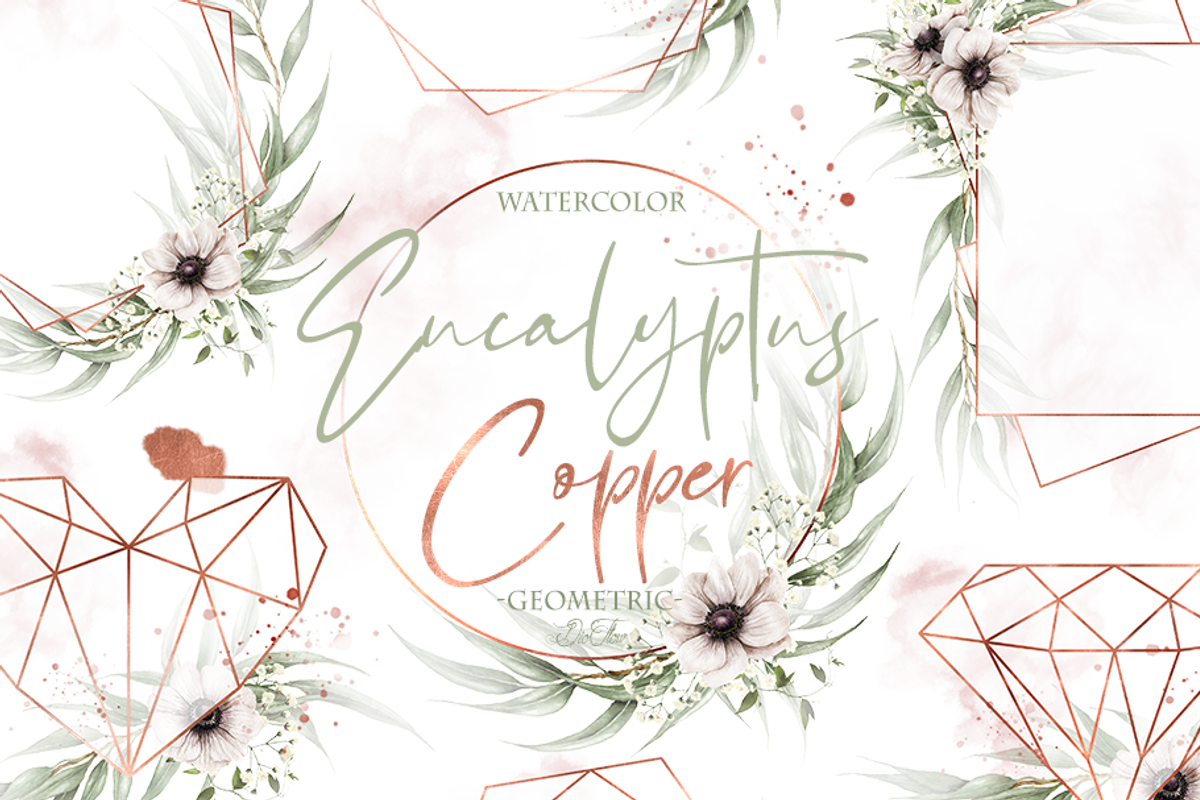 Eucalyptus Copper Frames, a Decorative Illustration by DioFlow (Photo 1 of 5)