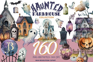 Haunted Halloween Clipart Collection