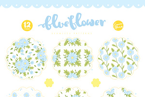 Blue Flower Seamless Patterns