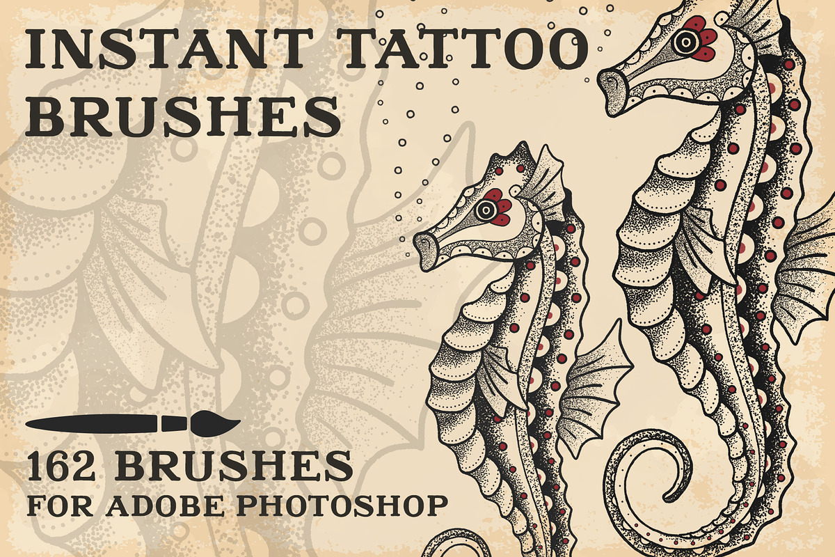 Instant Tattoo Brushes for Photoshop, a Brush Add-On by BAD TASTE (Photo 1 of 4)