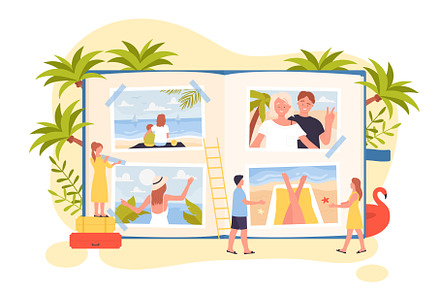 Summer memories in photo album, tiny, an Object Illustration by Flashvector