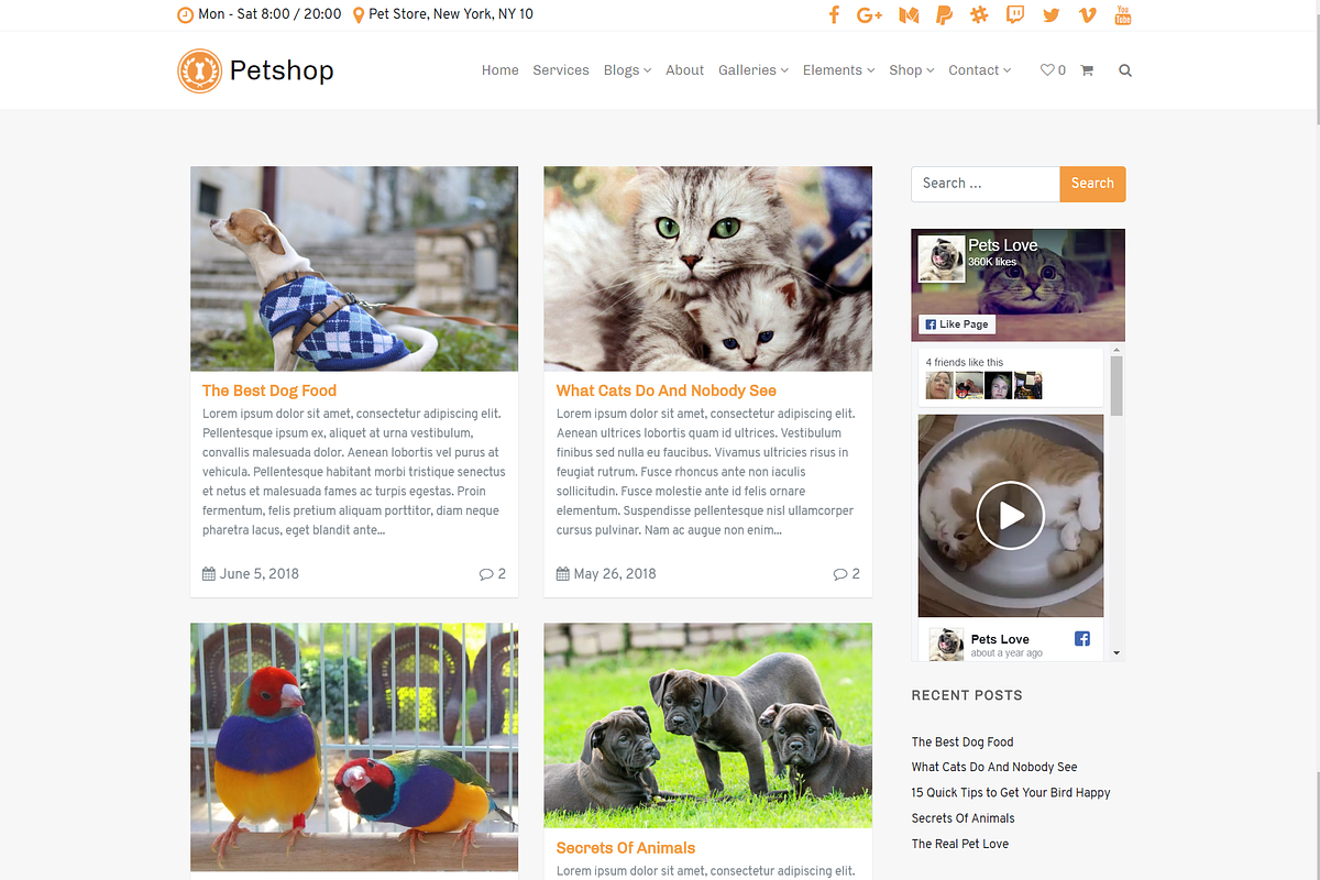 Petshop & Pet Care WordPress Theme, a WordPress Template by Visualmodo (Photo 18 of 30)