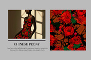 CHINESE PEONY Pattern, a Pattern Graphic by MitrushovaArt (Thumbnail 2 of 10)