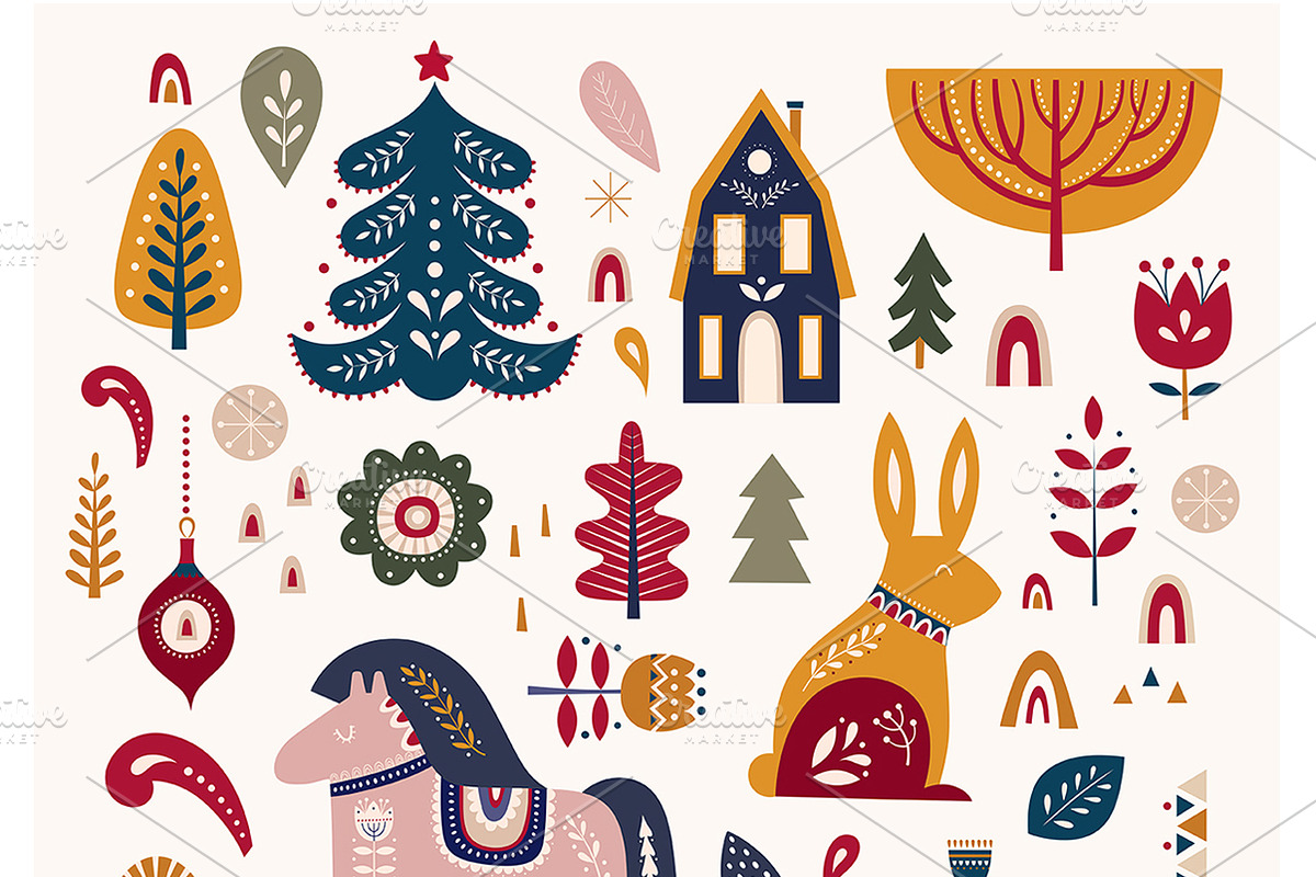Scandinavian Christmas collection, an Animal Illustration by MoleskoStudio (Photo 9 of 17)