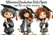 Whimsical Graduation Kids Clipart, a Seasonal Illustration by Canvas Craft (Thumbnail 1 of 10)