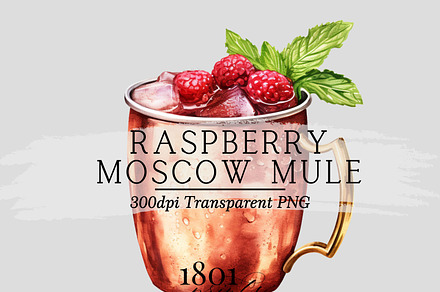 Raspberry Moscow Mule Illustration