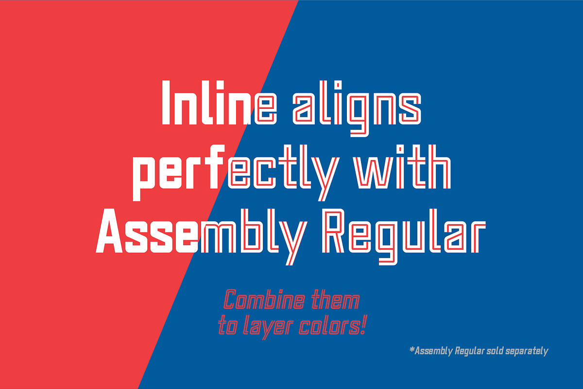 Assembly Inline - Display Font, a Sans Serif Font by Tim Hankins Design (Photo 5 of 7)