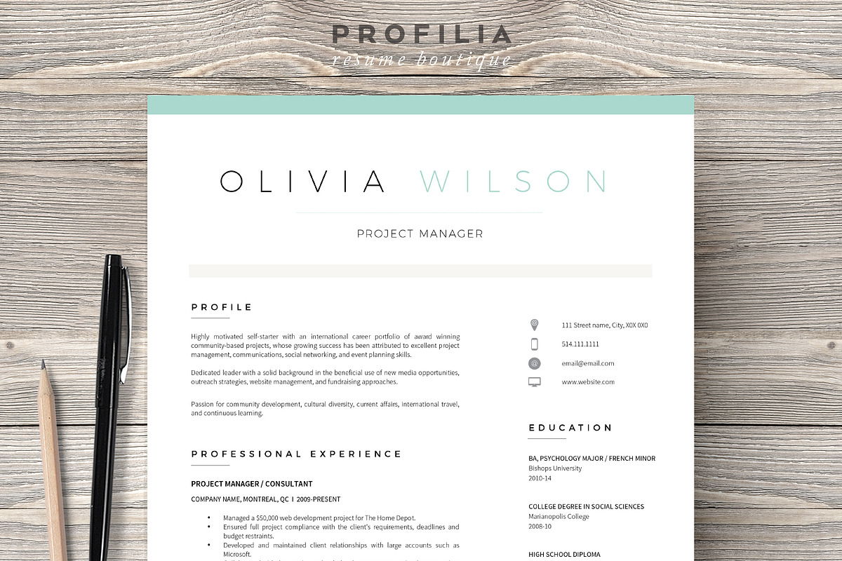 Resume Bundle-Personal branding, a Resume Template by Profilia Resume Boutique (Photo 3 of 5)