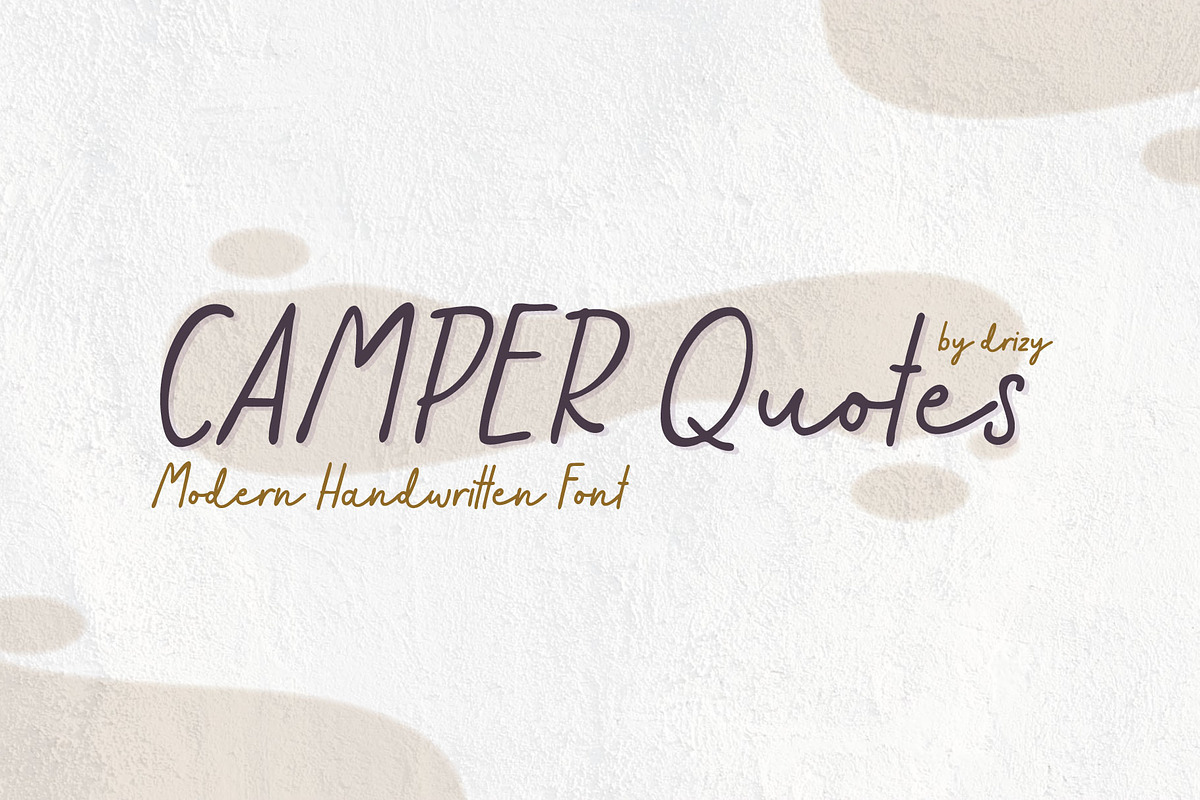 Camper Quotes, a Script Font by Drizy (Photo 1 of 8)