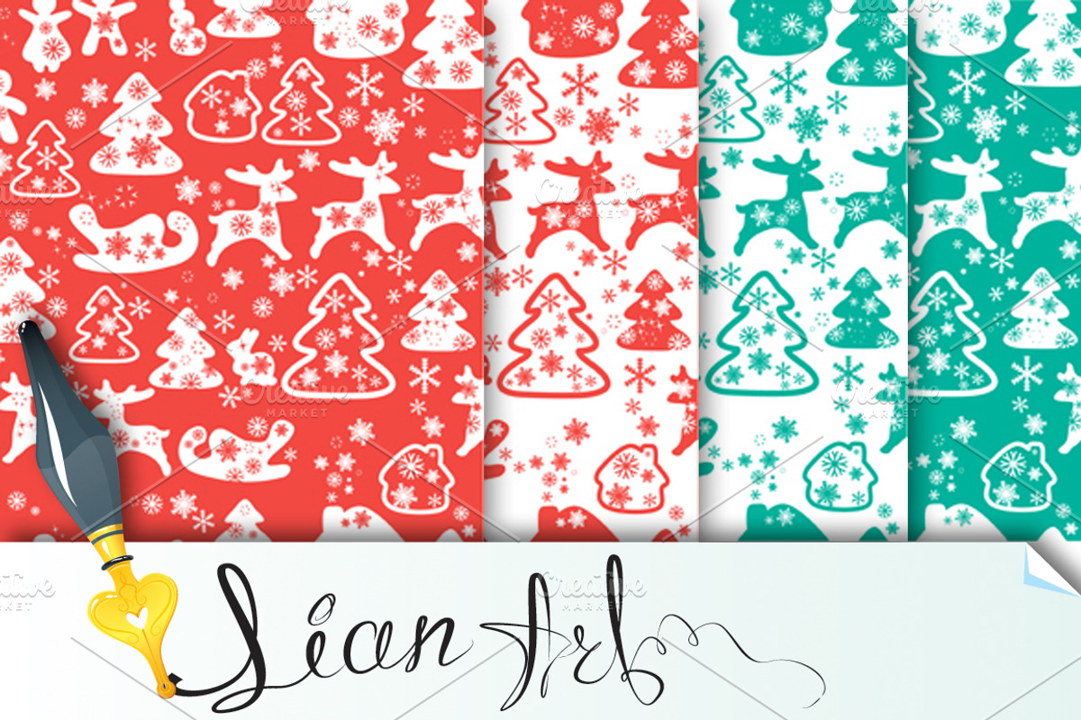 Christmas and New Year seamless patt