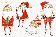 Watercolor Santas and Snowmen, an Illustration by talloshau's illustrations (Thumbnail 2 of 10)