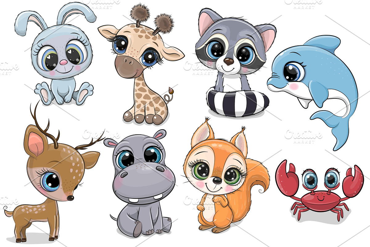 Cartoon Animals Set, an Animal Illustration by Regina Art (Reginast777) (Photo 4 of 4)